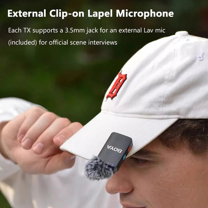 BOYA Live Broadcast Wireless Lavalier Microphone Noise Reduction Mic, 1 Transmitter + 1 Receiver - 5