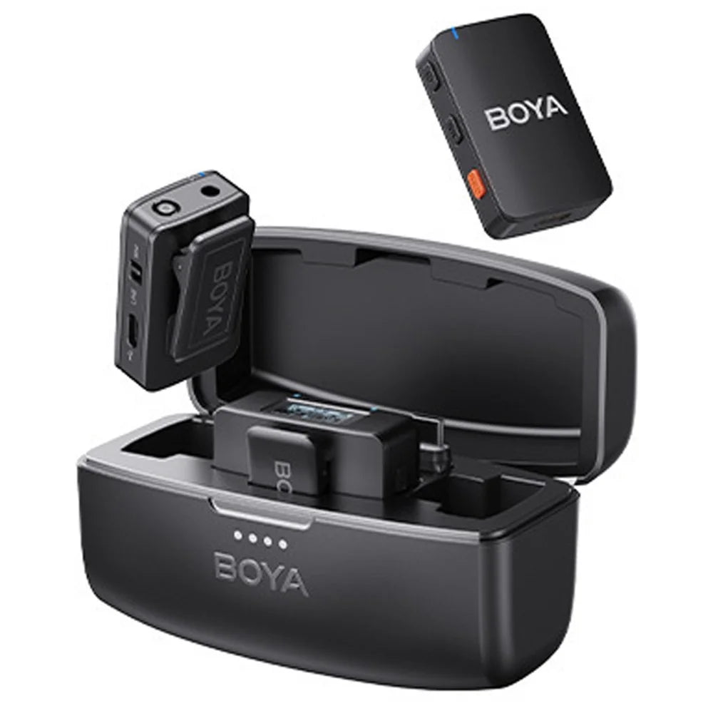 BOYA Live Broadcast Wireless Lavalier Microphone Noise Reduction Mic, 2 Transmitter + 1 Receiver - 1