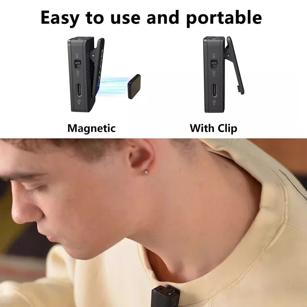BOYA Live Broadcast Wireless Lavalier Microphone Noise Reduction Mic, 2 Transmitter + 1 Receiver - 3