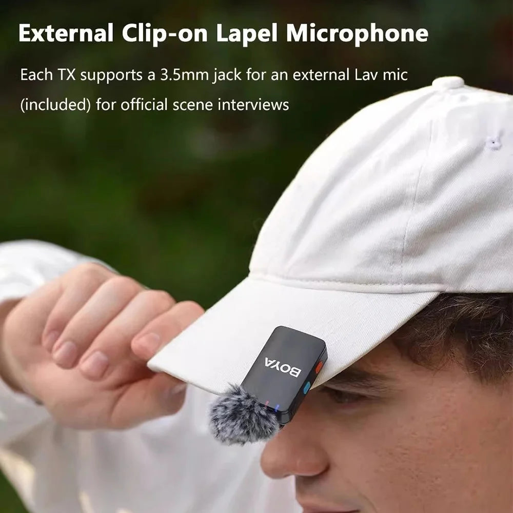 BOYA Live Broadcast Wireless Lavalier Microphone Noise Reduction Mic, 2 Transmitter + 1 Receiver - 5