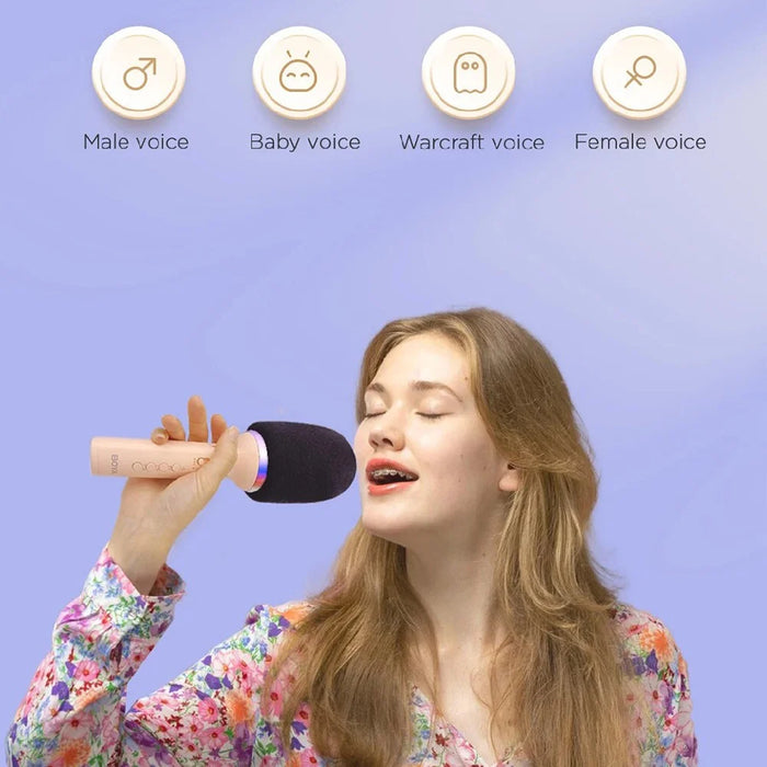 BOYA K11 Bluetooth-compatible Wireless Microphone with RGB Light Karaoke Mic for Phone / Tablet / PC - White - 4