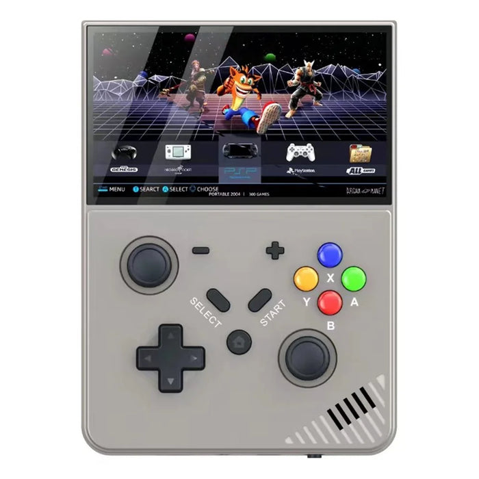 R43pro Built-In 30000 Games 4.3 Inch HD Screen 3D Rocker Handheld Arcade Game Console, with 128G TF Card - Grey - 1