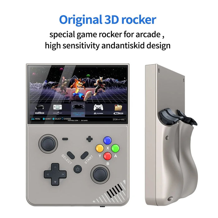 R43pro Built-In 30000 Games 4.3 Inch HD Screen 3D Rocker Handheld Arcade Game Console, with 128G TF Card - Grey - 3