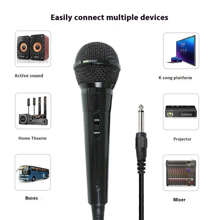 MB-102 High Sensitivity Dynamic Cardioid Microphone Wired Handheld Mic for Speech Karaoke - 4