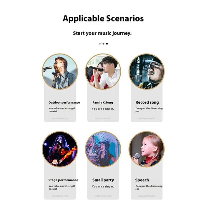 MB-102 High Sensitivity Dynamic Cardioid Microphone Wired Handheld Mic for Speech Karaoke - 7