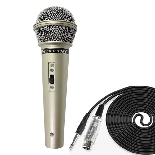 MB-106 Ergonomic Handheld Mic Plug and Play Wired Microphone with 3m Cable - Champagne - 1