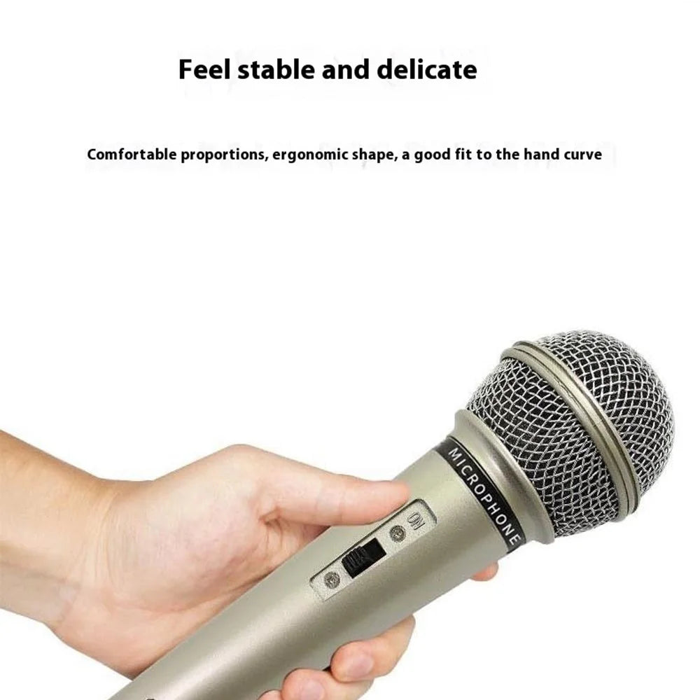 MB-106 Ergonomic Handheld Mic Plug and Play Wired Microphone with 3m Cable - Champagne - 6