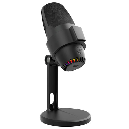 ME9 Plug and Play USB Microphone ENC Noise Reduction Desktop Mic with RGB Light - Black - 1