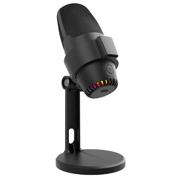 ME9 Plug and Play USB Microphone ENC Noise Reduction Desktop Mic with RGB Light - Black - 1