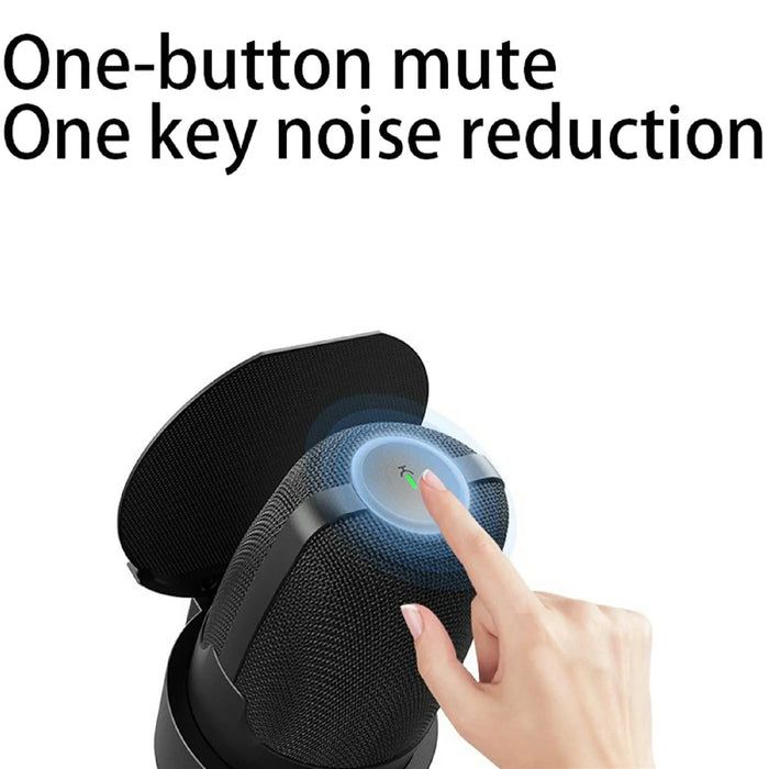 ME9 Plug and Play USB Microphone ENC Noise Reduction Desktop Mic with RGB Light - Black - 3