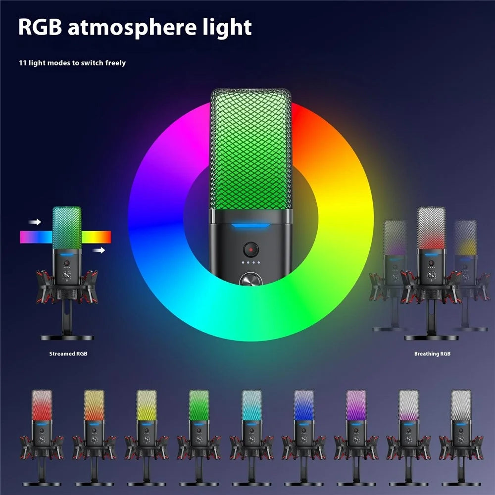 YANMAI X3W Noise Reduction Mic Wireless / Wired Dual Mode RGB Gaming Desktop Microphone - 4