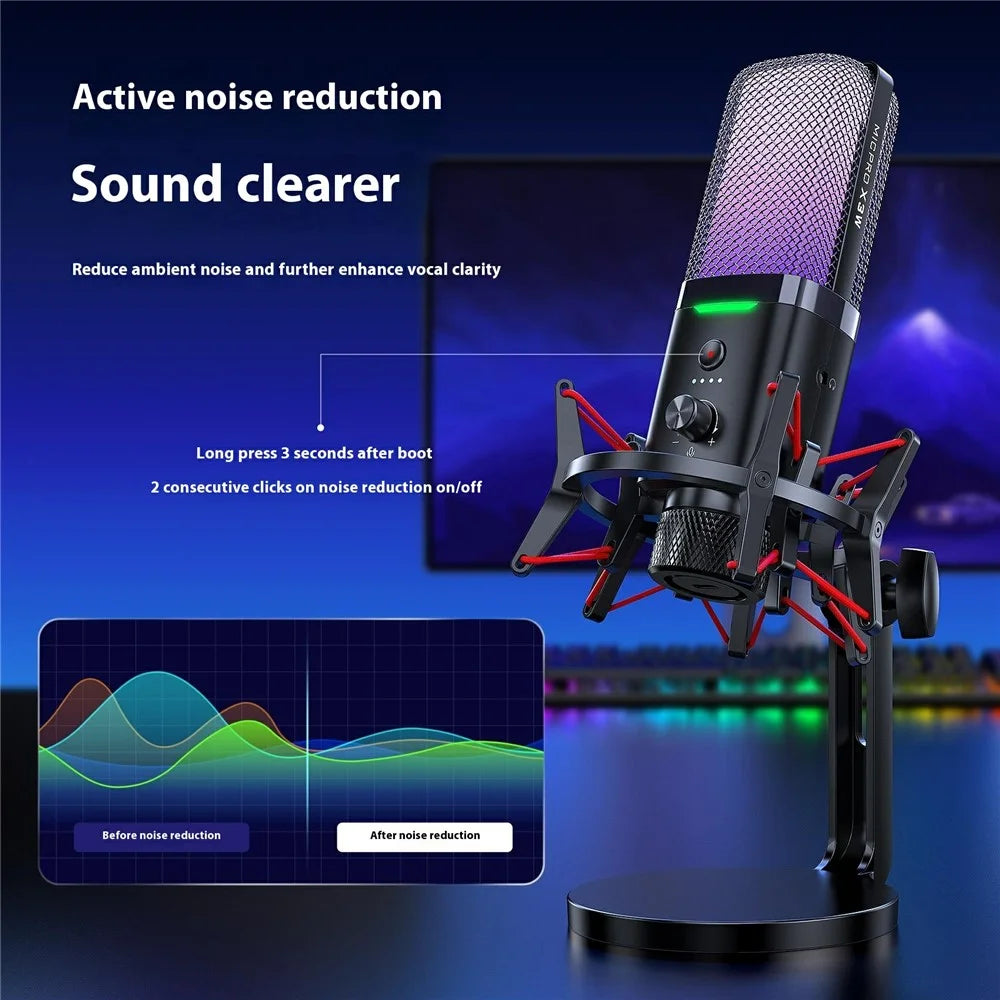 YANMAI X3W Noise Reduction Mic Wireless / Wired Dual Mode RGB Gaming Desktop Microphone - 5