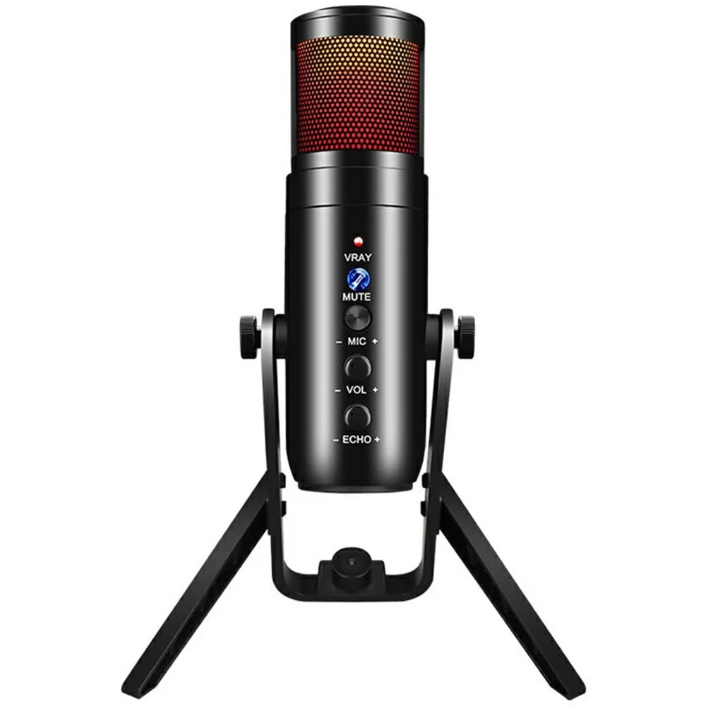 MU900max RGB Light Karaoke Microphone E-Sports Gaming Condenser Mic with Desktop Bracket - 1
