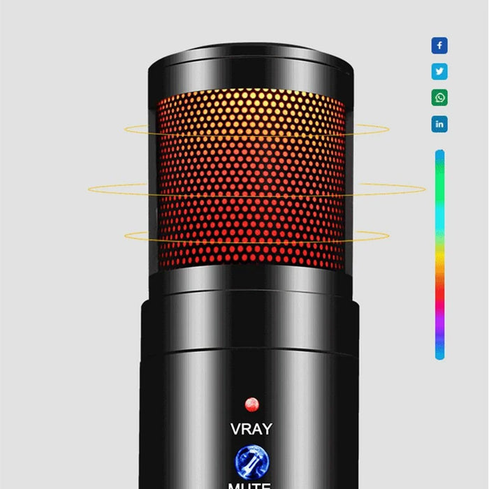 MU900max RGB Light Karaoke Microphone E-Sports Gaming Condenser Mic with Desktop Bracket - 4