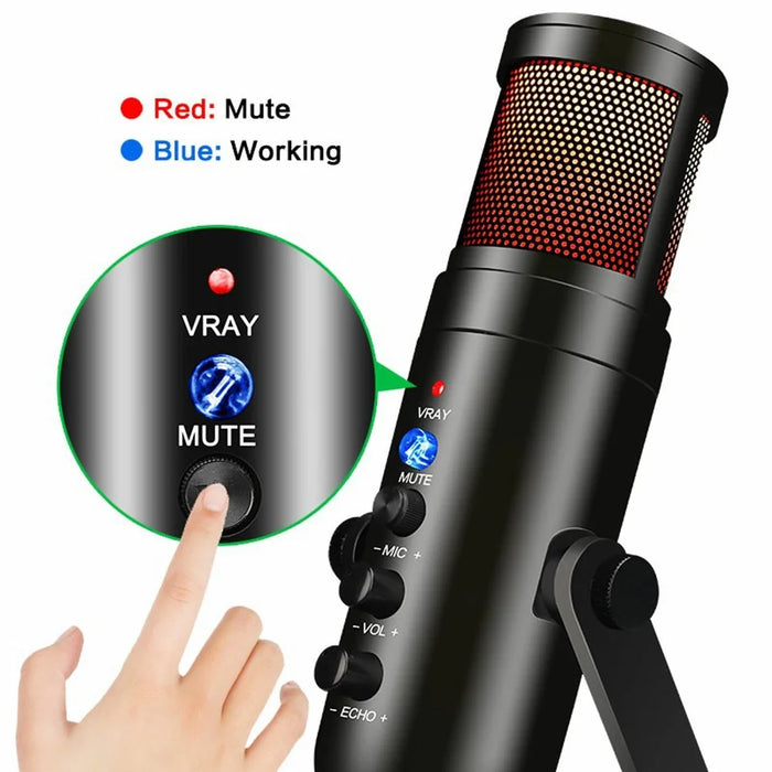 MU900max RGB Light Karaoke Microphone E-Sports Gaming Condenser Mic with Desktop Bracket - 5