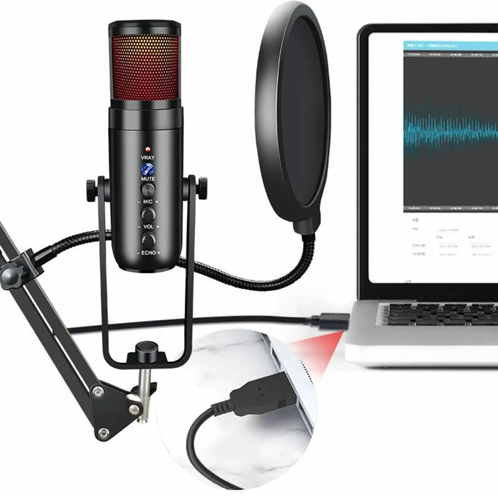 MU900max RGB Light Karaoke Microphone E-Sports Gaming Condenser Mic with Desktop Bracket - 6