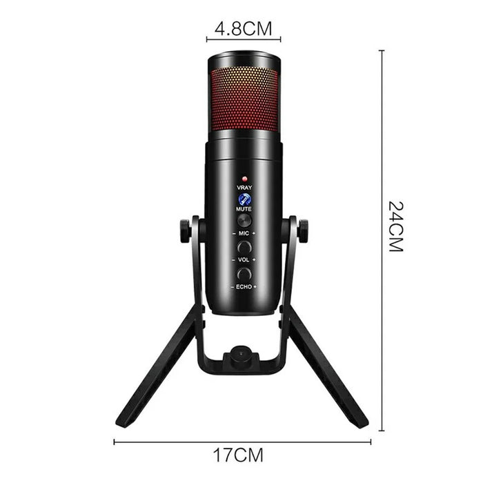 MU900max RGB Light Karaoke Microphone E-Sports Gaming Condenser Mic with Desktop Bracket - 7