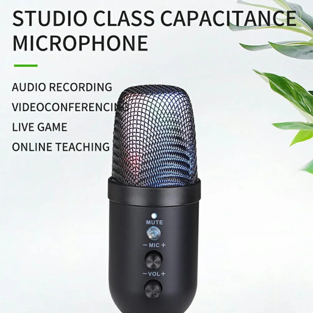 MU1000 Condenser Microphone Real Time Monitoring Noise Reduction Recording Desktop Mic - 2