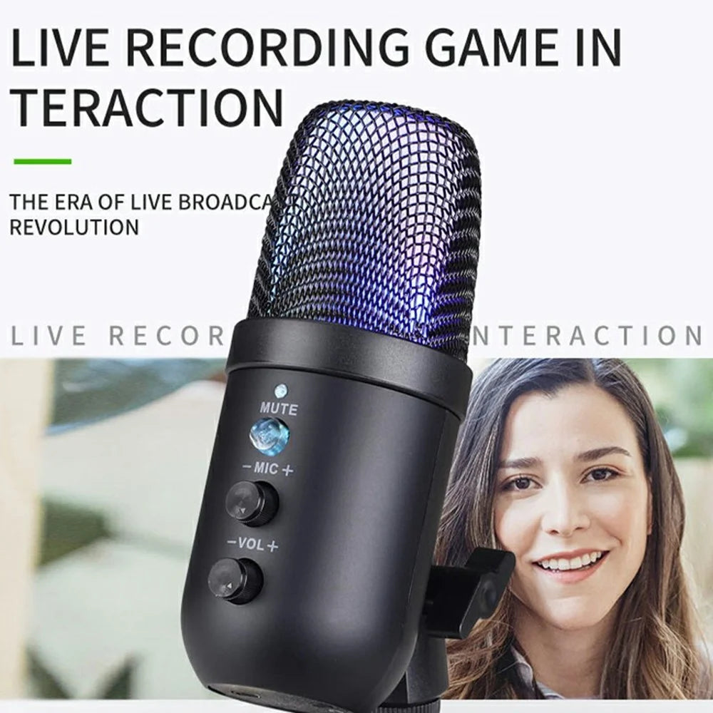 MU1000 Condenser Microphone Real Time Monitoring Noise Reduction Recording Desktop Mic - 3