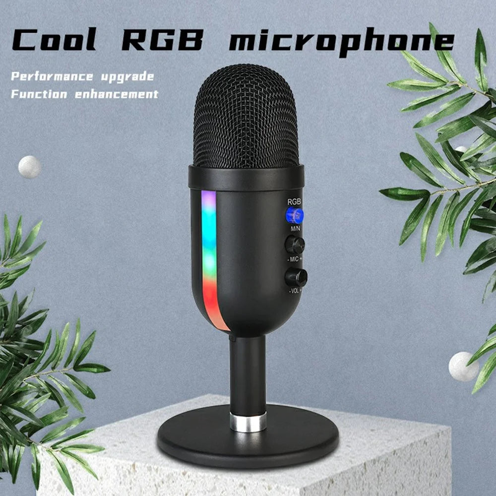MU2000 Condenser Microphone with RGB Light Professional Desktop Cardioid Mic for PC / Mac / PS5 - 3