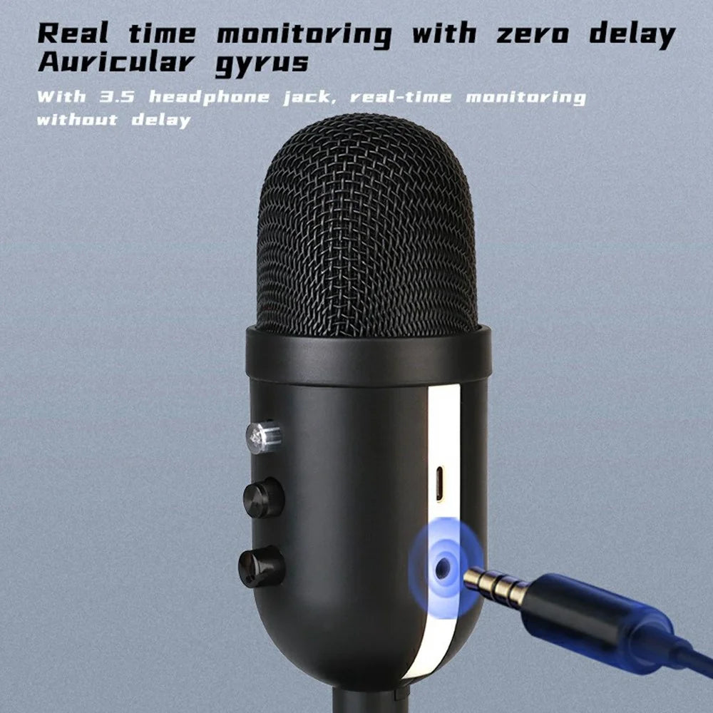 MU2000 Condenser Microphone with RGB Light Professional Desktop Cardioid Mic for PC / Mac / PS5 - 4