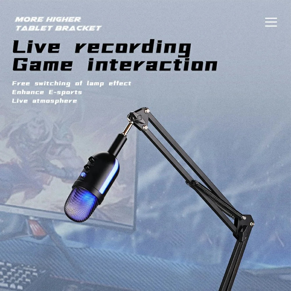 MU2000 Condenser Microphone with RGB Light Professional Desktop Cardioid Mic for PC / Mac / PS5 - 6