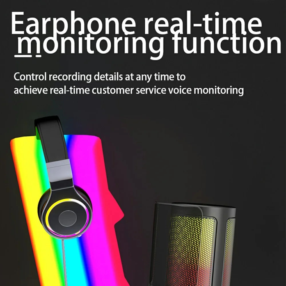 ME6P RGB Light USB Condenser Microphone Conference Recording Professional Desktop Mic - 3
