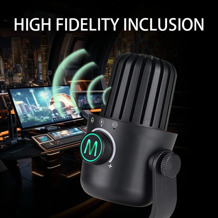 PDO-20 USB Gaming Microphone Noise Cancellation Condenser Mic for Live Streaming, Recording, PC - Black - 5