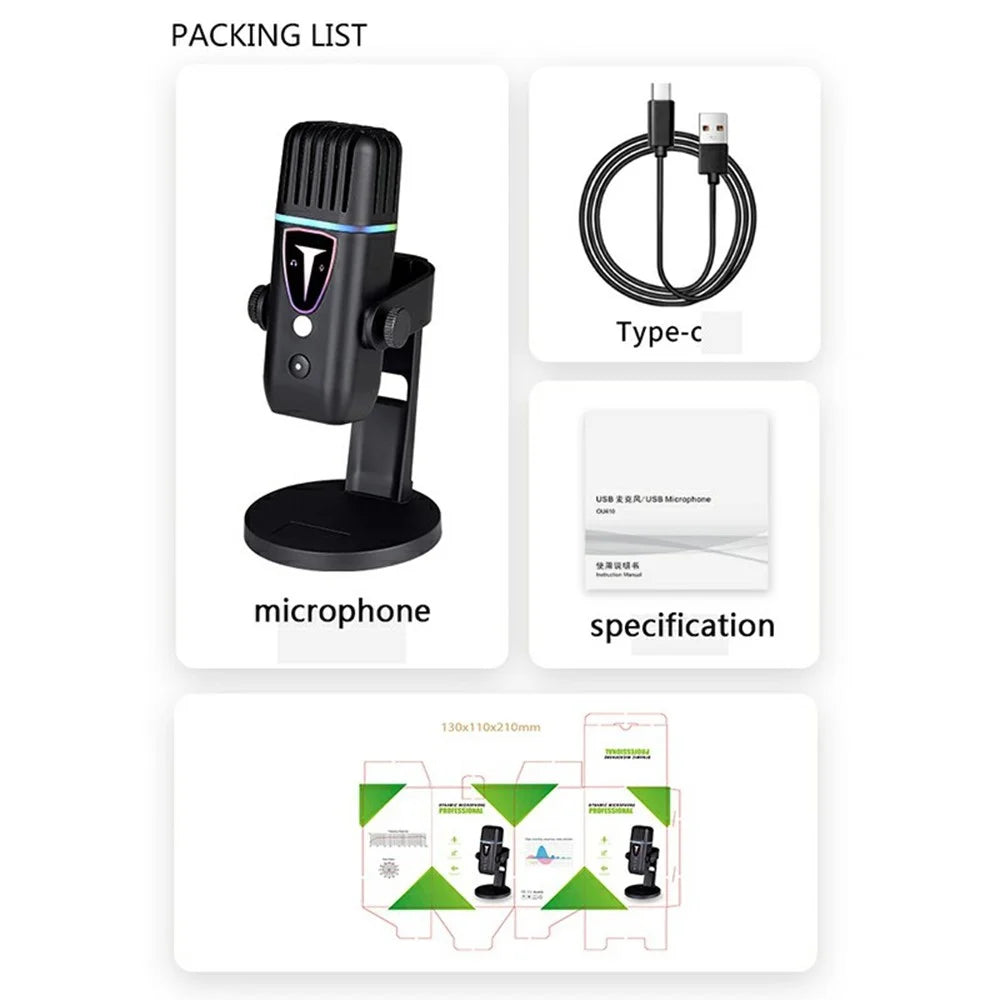 PDO-30 Plug and Play Desktop Microphone High Sensitivity E-Sports Gaming Condenser Mic - 7