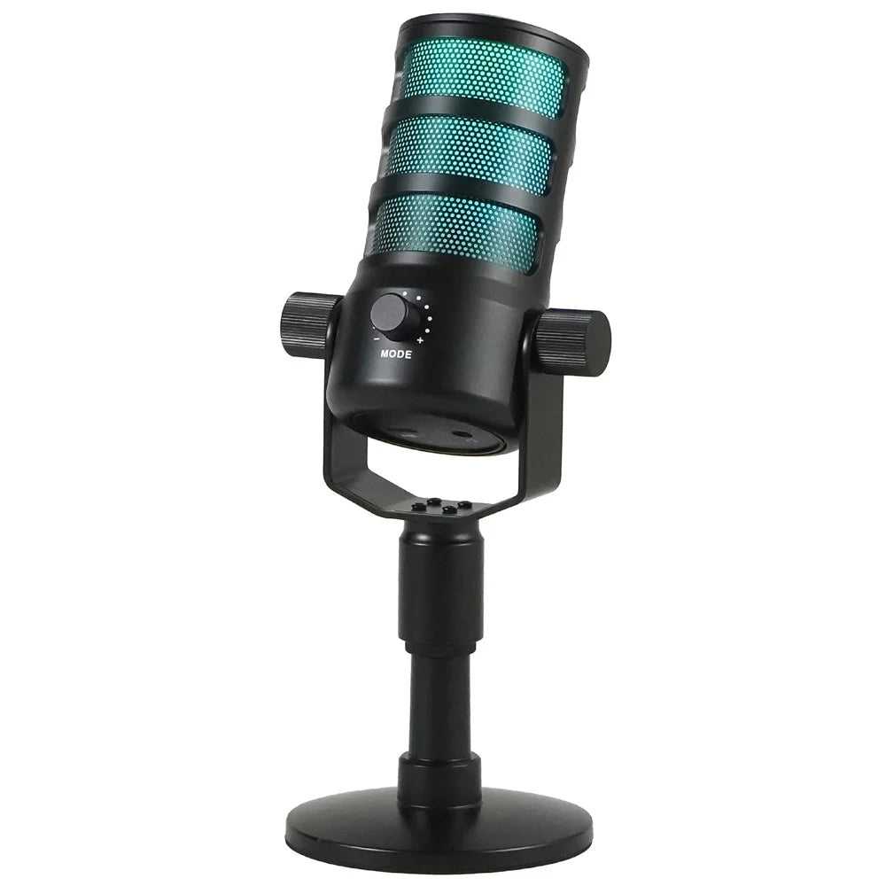 PDO Noise Reduction Microphone with RGB Light for Live Streaming / Gaming / Karaoke Desktop Mic - 1