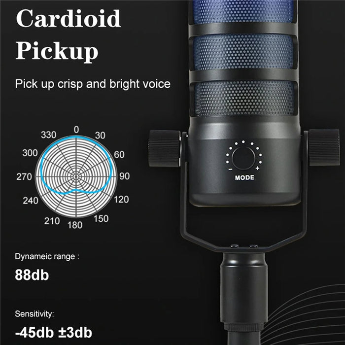 PDO Noise Reduction Microphone with RGB Light for Live Streaming / Gaming / Karaoke Desktop Mic - 6