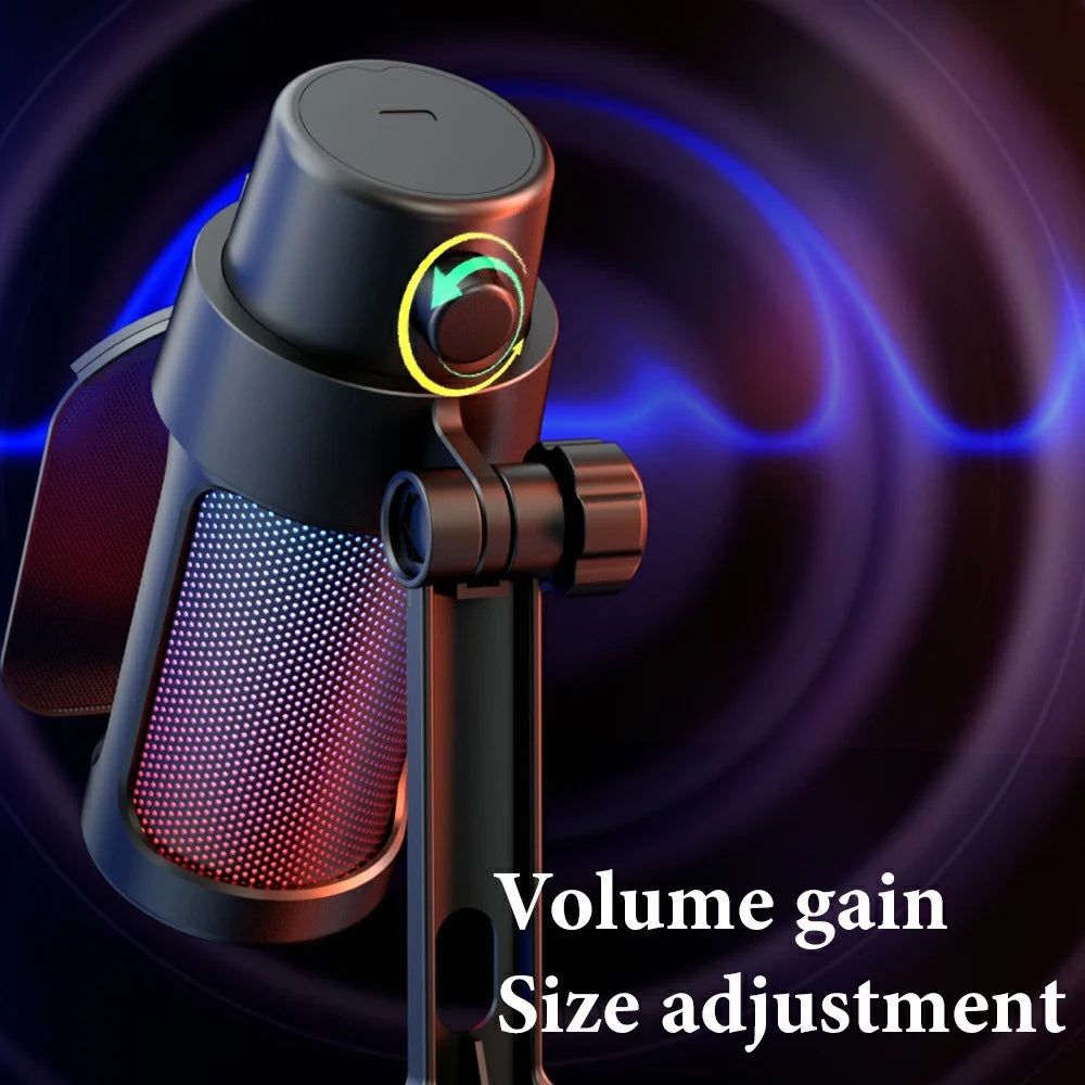 M8 Karaoke Conference Recording Desktop Microphone Professional Condenser Mic with RGB Light - 5