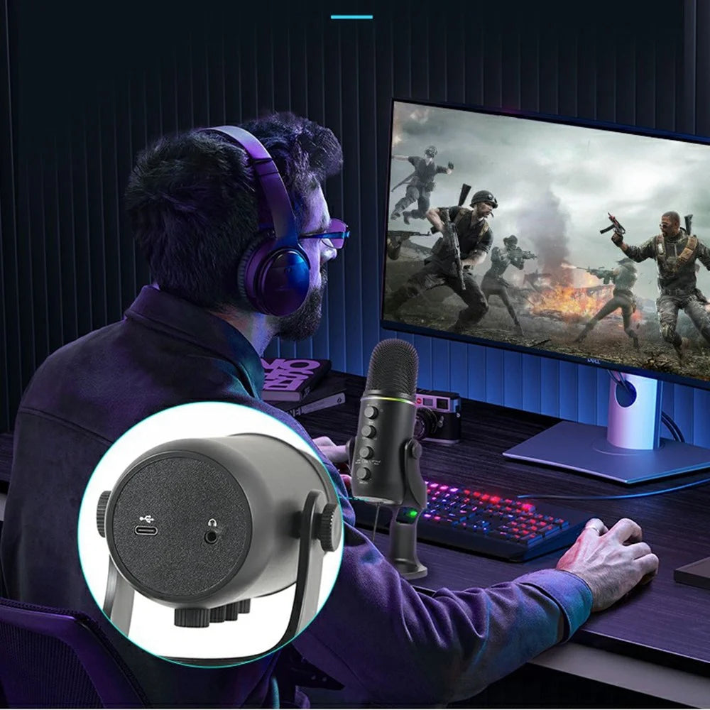 SM-20 Professional Noise Reduction Desktop Microphone USB Condenser Mic for Video Conference - 5