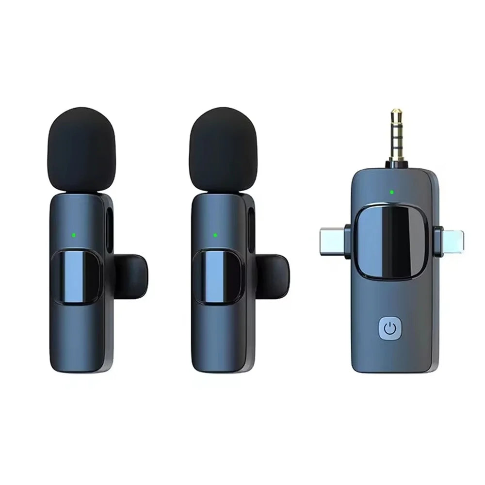 K15 3 in 1 Wireless Lavalier Microphone with Noise Reduction USB-C Microphone for Smartphone Computer Camera - 1