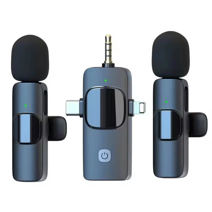 K15 3 in 1 Wireless Lavalier Microphone with Noise Reduction USB-C Microphone for Smartphone Computer Camera - 2