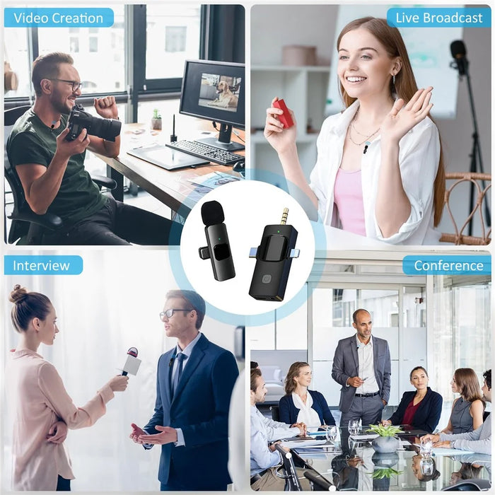 K15 2 in 1 Wireless Lavalier Microphone with Noise Reduction USB-C Microphone for Smartphone Computer Camera - 3