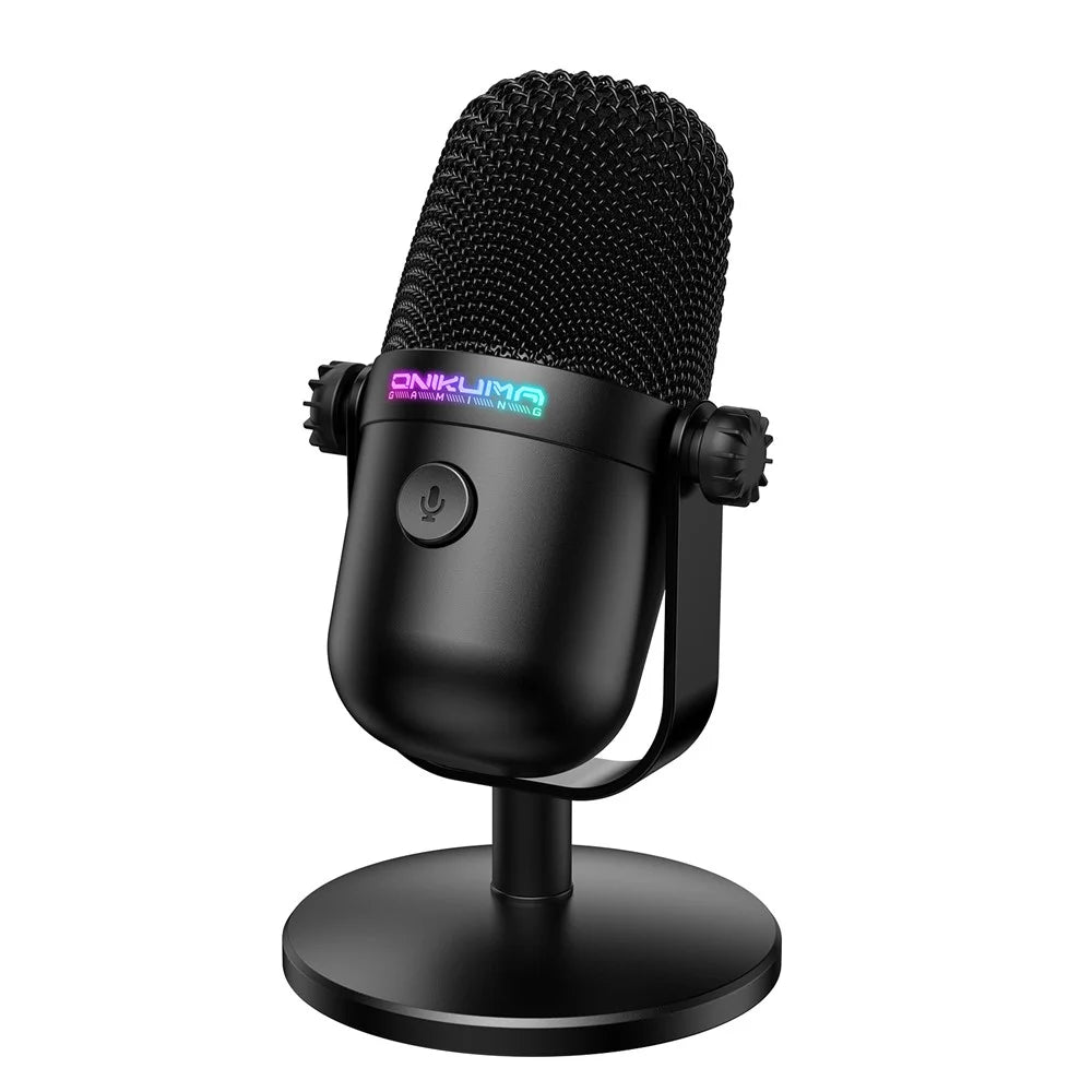 ONIKUMA M830 RGB Light Wired Condenser Microphone Noise Reduction Recording Gaming Desktop Mic - 1