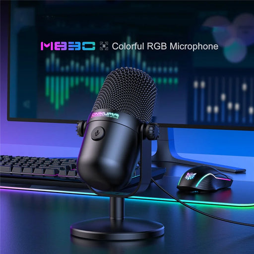ONIKUMA M830 RGB Light Wired Condenser Microphone Noise Reduction Recording Gaming Desktop Mic - 2