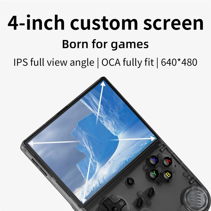 ANBERNIC RG40XXV 4.0-inch IPS Screen WiFi + Bluetooth-compatible 64GB Retro Video Game Console, with 256G TF Card - Transparent Black - 3