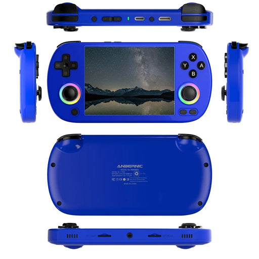 ANBERNIC RG40XXH 4.0 Inch IPS Screen 64G Bluetooth + WiFi Handheld Video Game Console, with 128G TF Card - Blue - 1