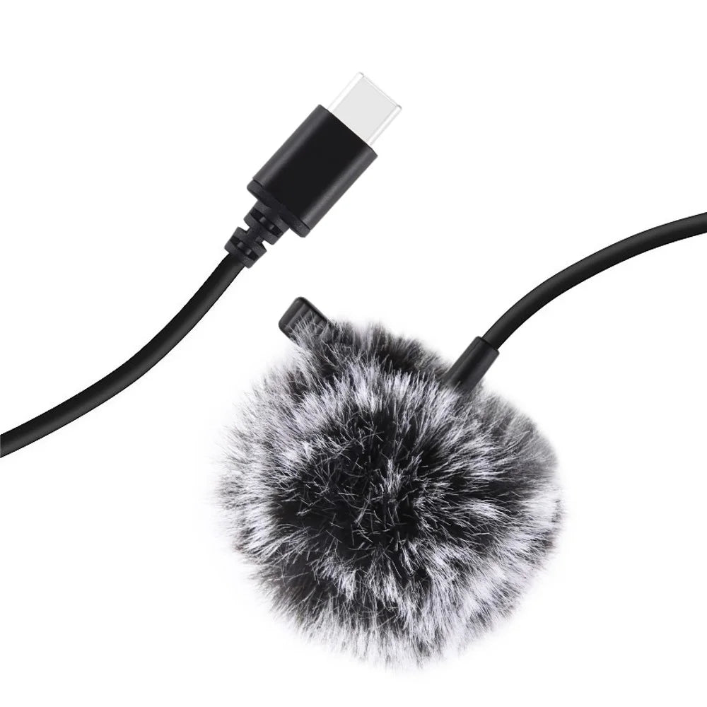 PULUZ PU425 1.5m Lavalier Microphone USB-C Lapel Clip-On Omni Condenser Mic for Video Recording - 2