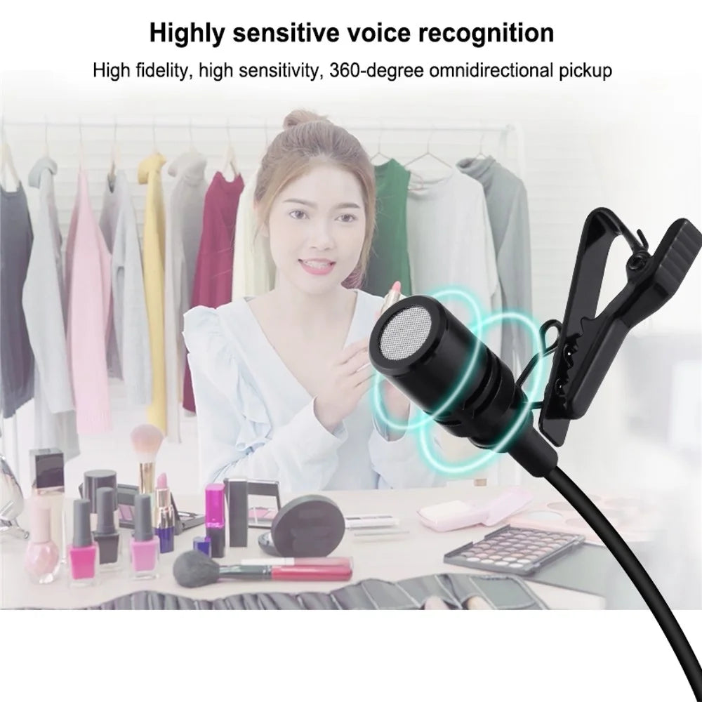 PULUZ PU425 1.5m Lavalier Microphone USB-C Lapel Clip-On Omni Condenser Mic for Video Recording - 7