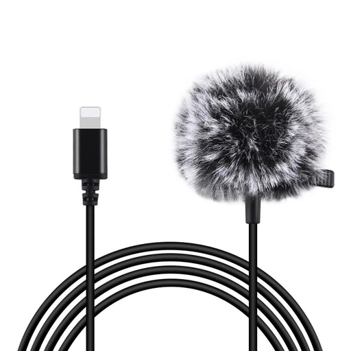 PULUZ PU426 1.5m 8 Pin Lavalier Microphone Lapel Clip-On Omni Condenser Mic for Phone Video Recording - 1