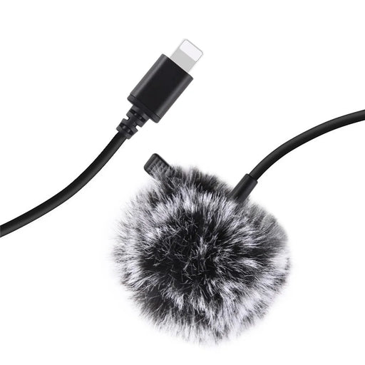 PULUZ PU426 1.5m 8 Pin Lavalier Microphone Lapel Clip-On Omni Condenser Mic for Phone Video Recording - 2