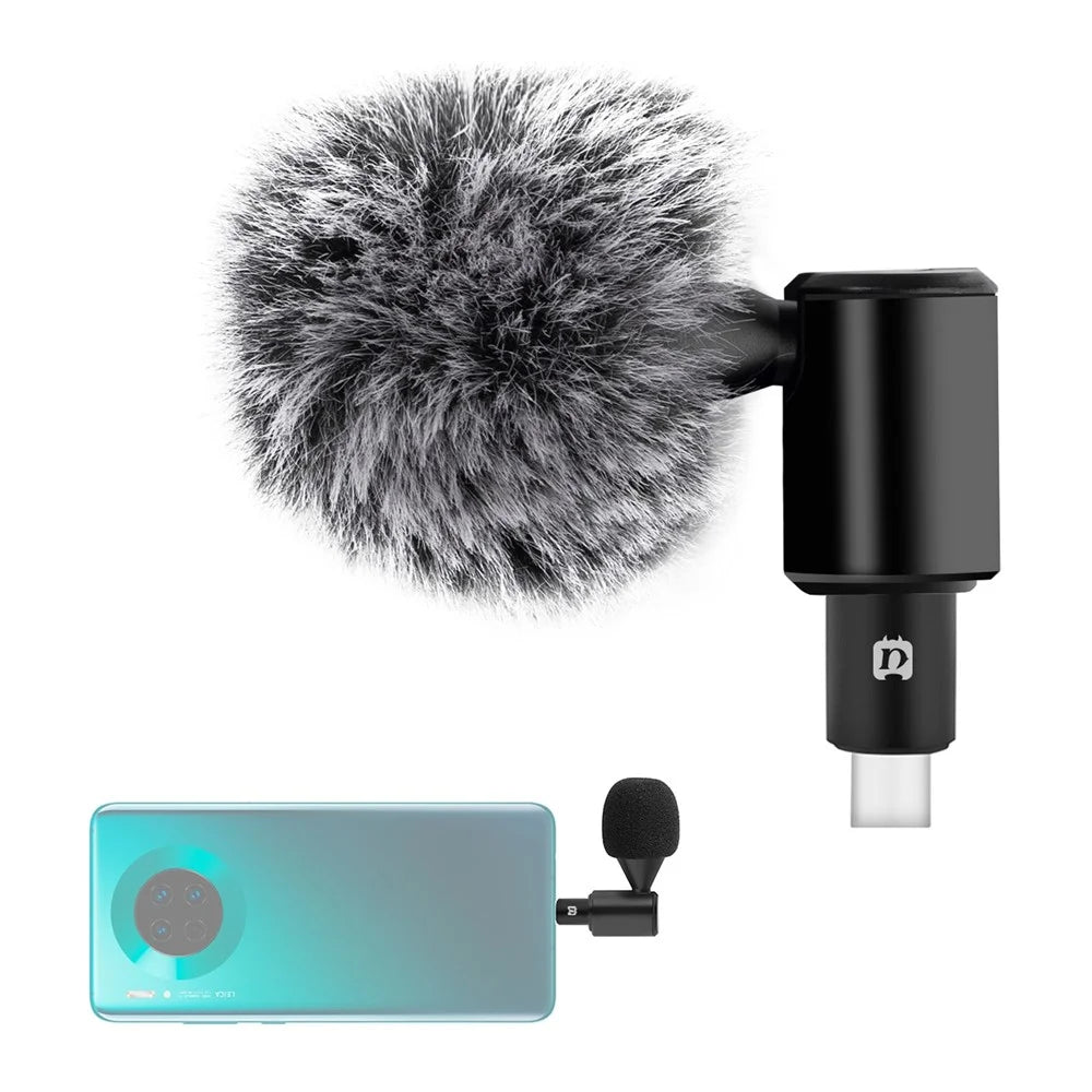 PULUZ PU616B Type-C Wireless Lavalier Microphone Clip-On Omni Lapel Mic for Android Phone Interview  /  Live Stream - 1