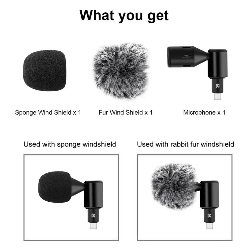 PULUZ PU616B Type-C Wireless Lavalier Microphone Clip-On Omni Lapel Mic for Android Phone Interview  /  Live Stream - 7