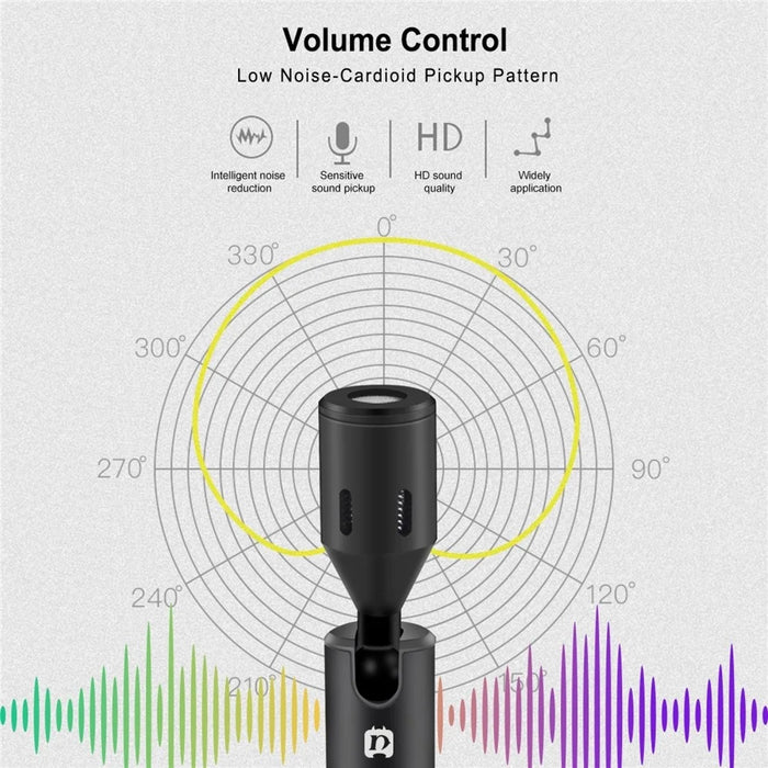 PULUZ PU614B  3.5mm Wireless Lavalier Microphone Clip-On Unidirectional Lapel Mic for Interview, Live Stream - 4