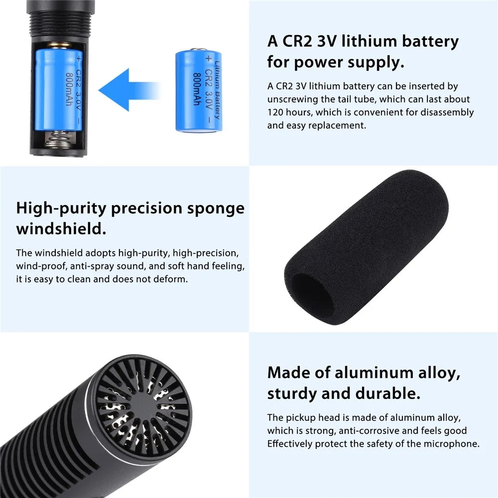 PULUZ PU3012 Professional Interview Microphone for DSLR Camera DV Recording Mic - 4