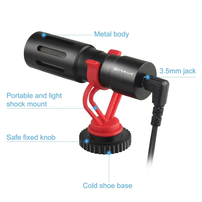 PULUZ PU3044 Professional Interview Microphone with Shock Mount for DSLR Camera / Smartphone / Tablet - 3