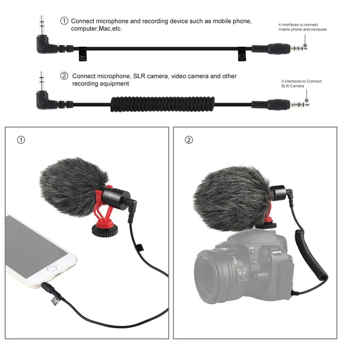 PULUZ PU3044 Professional Interview Microphone with Shock Mount for DSLR Camera / Smartphone / Tablet - 4